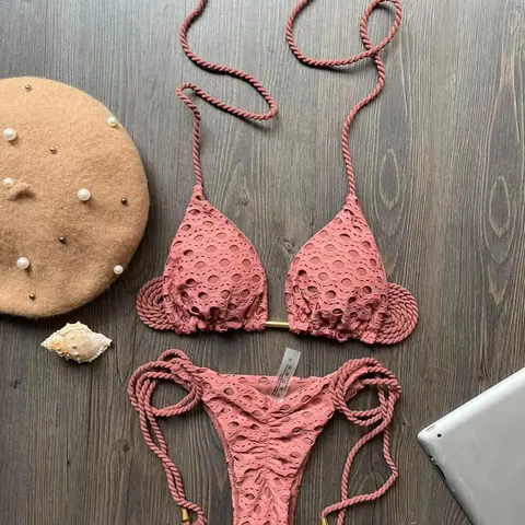 Women's Solid Bikini Set, Ruched Knot Bikini, Wrapped Bikini Set, Casual Fashion Chic Swimwear Set for Beach Holiday Vacation, Ladies Swimsuit for All Seasons, Summer Swimsuit Set, Bikinis Sets, Bikini Beachwear, Bikini Swimsuit Outfit
