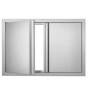 VEVOR BBQ Access Door, TikTokShopBlackFriday, 30W x 21H Inch Double Outdoor Kitchen Door, Stainless Steel Flush Mount Door, Wall Vertical Door with Recessed Handles , for BBQ Island, Grilling Station, Outside Cabinet