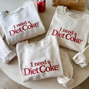 Embroidered Fashion Casual Long Sleeve Crewneck Pullover Sweatshirt for Women
