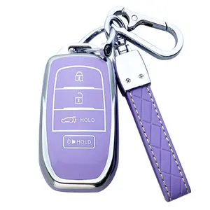 Key Fob Cover Case Compatible with Toyota RAV4 Prime Corolla Cross Tundra Grand Highlander Venza Sienna Land Cruiser Fortuner Mirai Accessories Shell