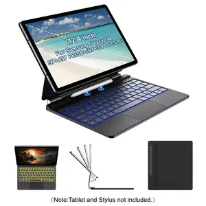 accrosoo Wireless Keyboard Case for Samsung Galaxy Tab S10+ Plus/S9+ Plus/S9 FE+ Plus/S8+ Plus/S7+ Plus/S7 FE 12.4" , Tablet Case with S Pen Slot , Magnetic Floating, Multi-Touch Trackpad, 7 Backlits,Tech Gadgets, Durable