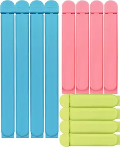 12 Pack Colored Bag Clips, Bag Closures, Chip Clips, Piping Bag Clips for Kitchen Food Bag Sealing, 3 Size