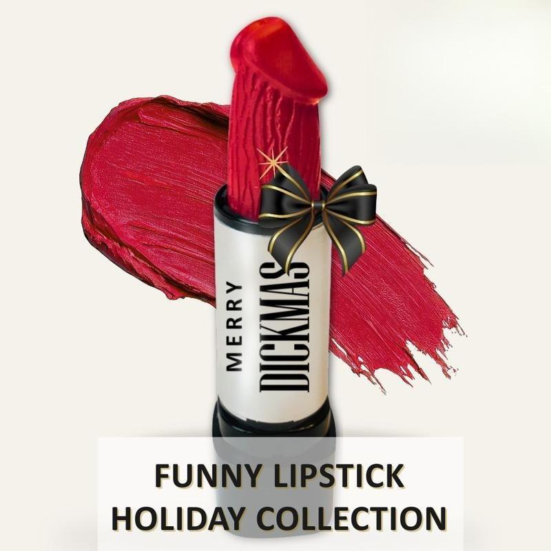 Funny Lipstick Holiday Collection | Flirty, Long-Lasting, Hydrating Lipstick Set | Bold Color, Festive Finish & Perfect Holiday Gift for Women | Stocking Stuffer & White Elephant Idea | Paraben-Free