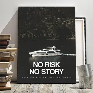 1 Count Wooden Framed Canvas, Modern Art, Modern Abstract Design, No Risk, No Story, Wall Art Canvas Painting, Bedroom Living Room Wall Decoration, Kitchen Hallway Wall Decoration, Modern Ideal Home Wall Decoration Gift