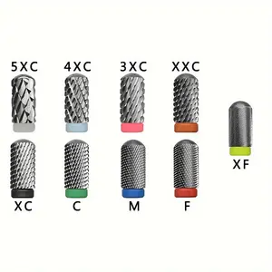 Large Original Nail Drill Bits, Tungsten Steel Carbide Barrel Round Smooth Top, Fast Remove Acrylic Or Hard Gel for Nail Art Tools