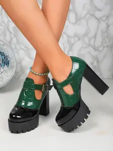 Fashionable Crocodile Embossed Ankle Shoes, New Style Casual Comfortable Platform Shoes for Daily Wear, Female All-match Trend Shoes for Daily Wear, High Heel Pumps, Wedge Heels