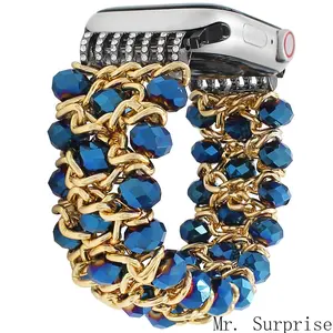 Stylish Braided Woven Metal Strap, Luxury Handmade Wristband Bracelet Replacement Band Compatible with Apple Watch Series 4 5 6 7 8 SE