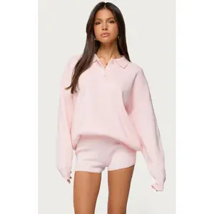 Edikted Women's Lorie Oversized Knit Polo Sweater