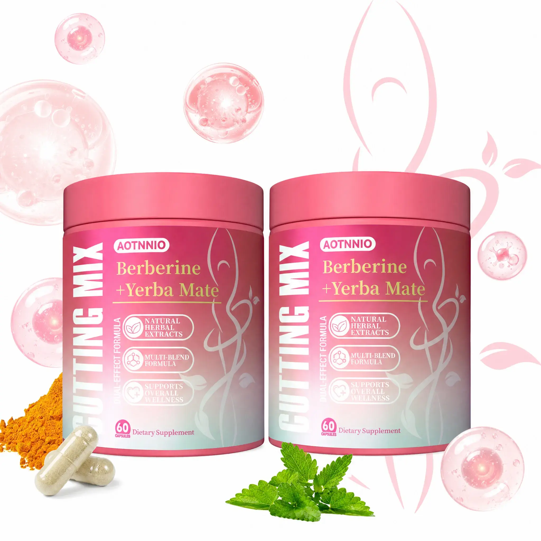 Cutting Capsule MIX Supplement | Berberine, Chromium, 5-HTP, Yerba Mate & Magnesium | Vegan | Natural
