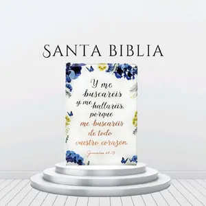 Biblia de Estudio Reina Valera 1960 Arco Iris color Blanco con Flores Letra Supergigante