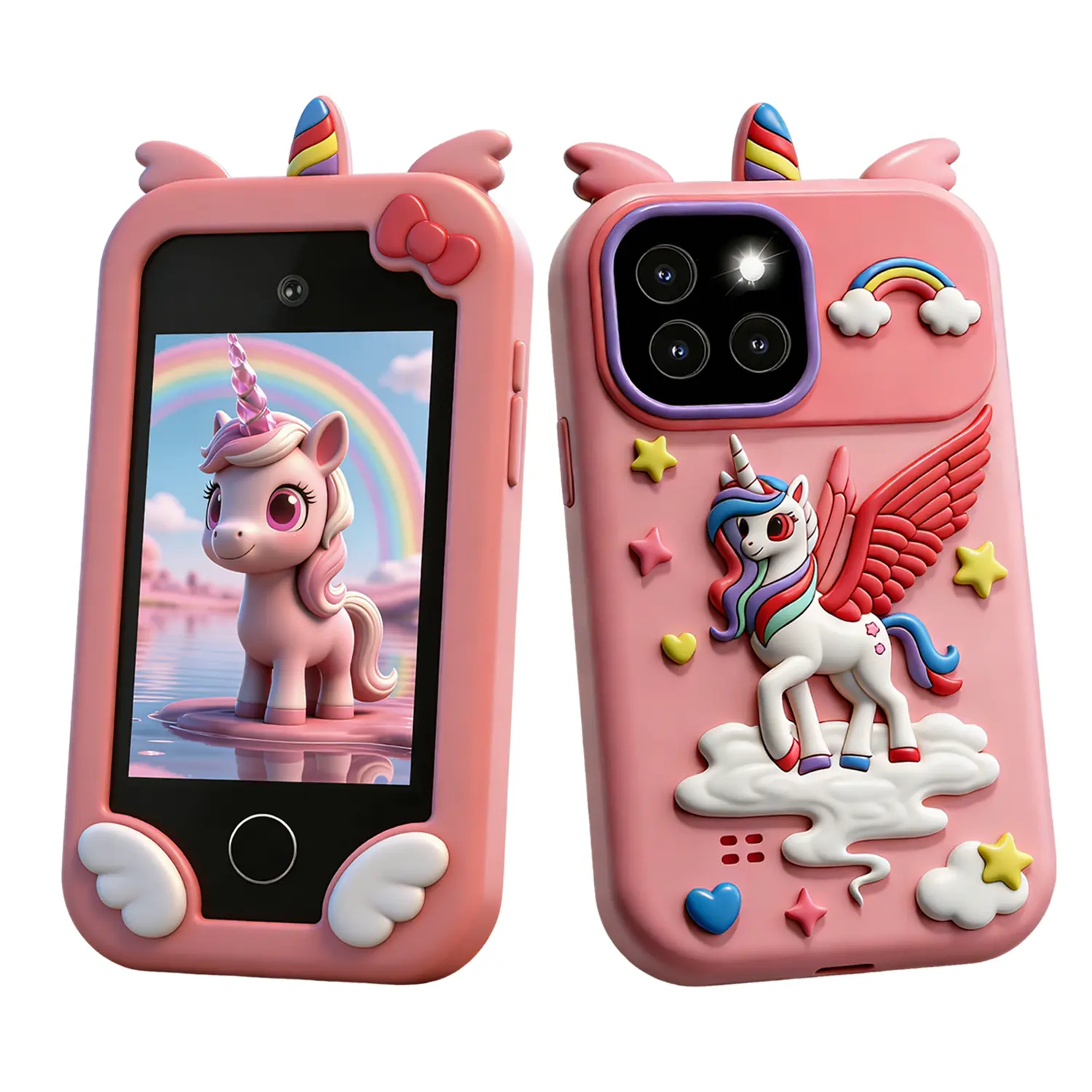 Kids' Colorful Digital Toy Phone Kids Tablet - 44 Games, Photo & Video Capture, E-Books, Painting, Learning Tool - Portable Christmas/Birthday Gift for 3+ Yrs Children
