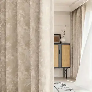 1pc French Luxury Floral Chenille, High Light Blocking Thickened Drapes, Home Decoration Curtain, Ideal for Living Room Bedroom Villa Home Decor