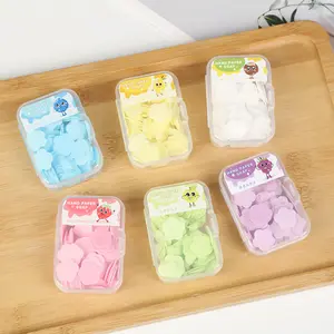 Travel Paper Soap Sheets (about 100 counts/box), Mini Flower-Shaped Disposable Scented, Floral Soap Flakes, Portable Lightweight Hand Soap for Indoor/Outdoor