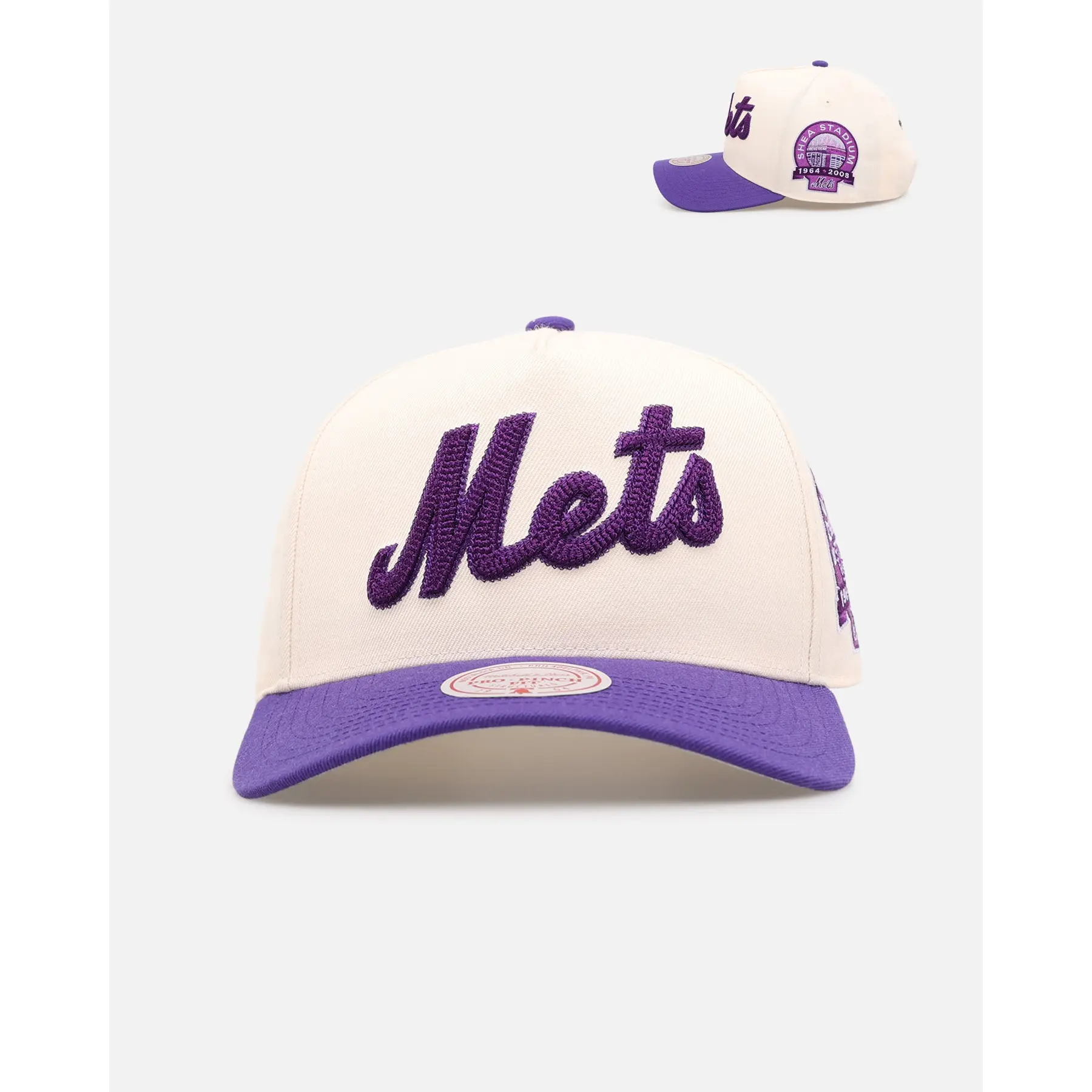 Mitchell & Ness New York Mets 'Chainstitch Wordmark' Pro Pinch Snapback Purple
