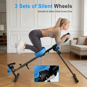 Adjustable Ab Trainer Machine with LCD Monitor Core & Waist Shaper for Women Foldable Exercise Equipment for Abs Arm Leg Buttocks Workout