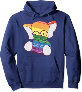 CUTE BABY ELEPHANT GEEKY EYEGLASSES RAINBOW FLAG LGBT PRIDE Pullover Hoodie - Nicholasj Shop 86B07T4CN3R1