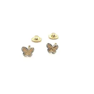 Butterfly with Screw-Back Earrings in 18K Gold