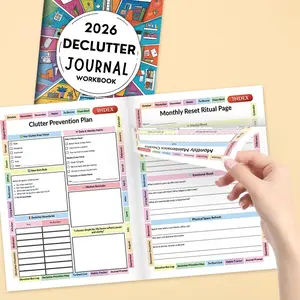 2026 Declutter Journal Workbook for Household Organization, Casual Style Family Decluttering Guide, Perfect for Home Organization