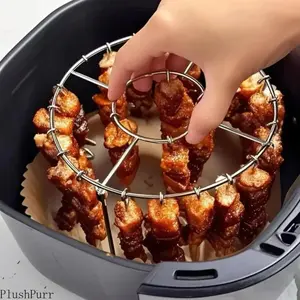 (24 pcs) Air Fryer Rack, Stainless Steel Vertical Kebab Rack, Round Hanging Oven Hanging Meat Kebab Rack, Stainless Steel Kebabs
