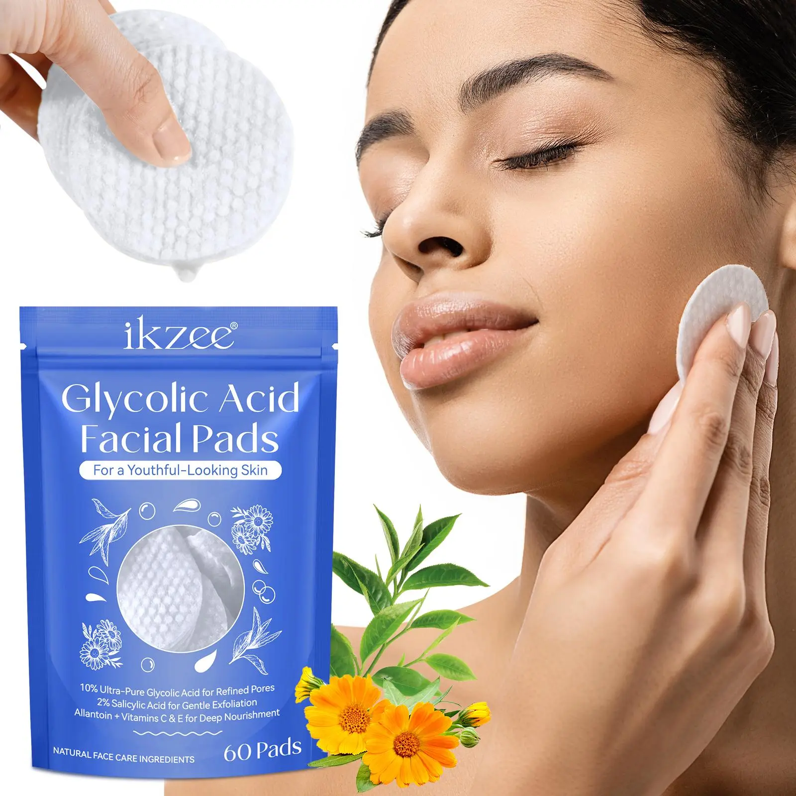 Fruit Acid Facial Cleansing Pads, Deep Cleansing Pads, Gentle Exfoliating Skincare Pads, Facial Cleansing & Brightening Pads for All Skin Types, Facial Cleansing Cloths