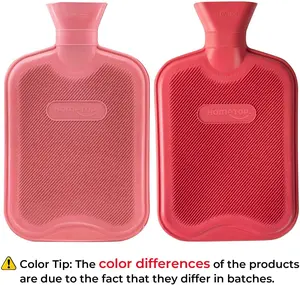 HomeTop Premium Classic Rubber Hot Water Bottle (Red)