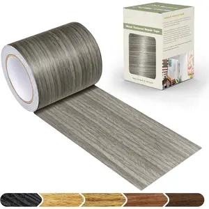 Grain Tape, 3.9" X15', Self Adhesive  Grain Repair Patch for Tables, Chairs, DIY,Baseboards, Doors, Windows, Floors and Furniture Renovation.(Gray)