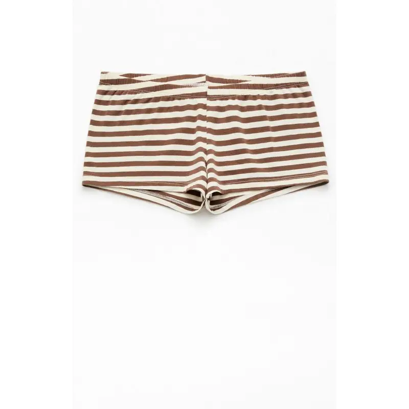John Galt Women's Brown Striped Boxer Boyshorts