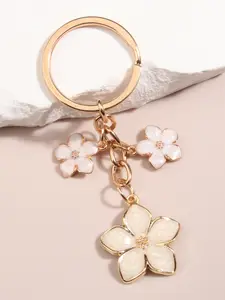 Cherry Blossom Design Keychain, Cute Flower Design Keychain for Women & Men, Floral Pattern Keychain, Fashion Accessories for Bag Decoration
