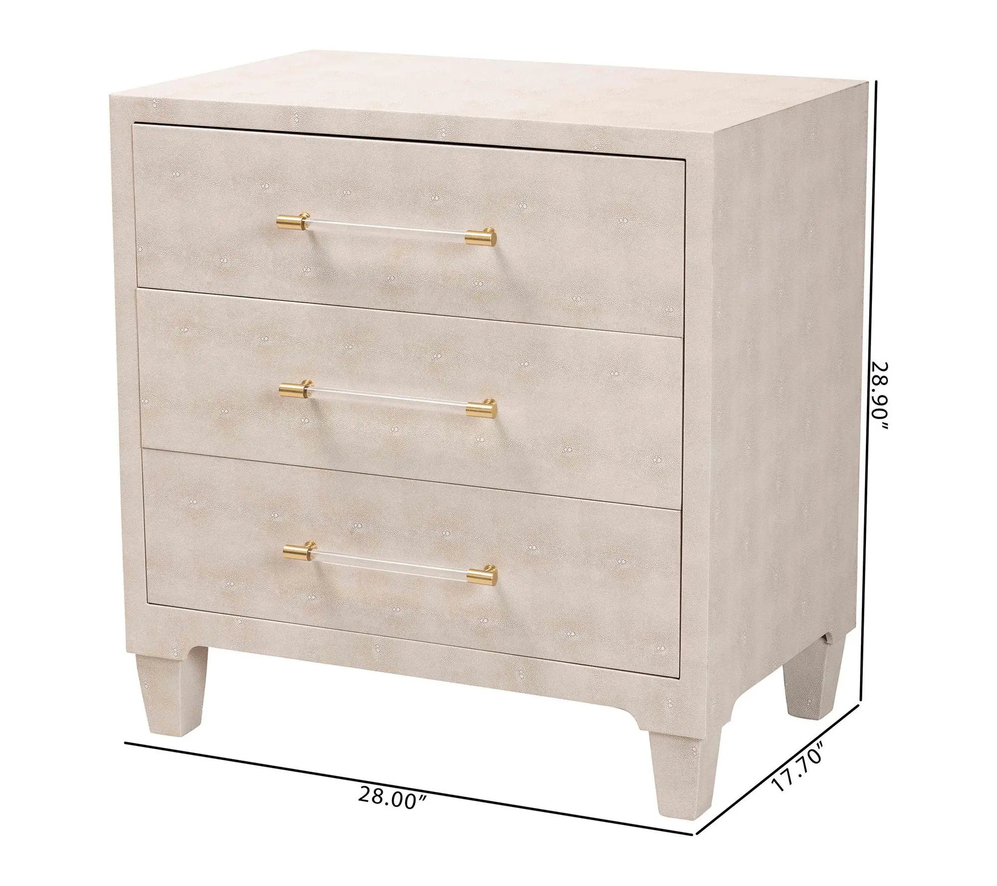 Baxton Studio Nira Beige Faux Shagreen Storage Cabinet