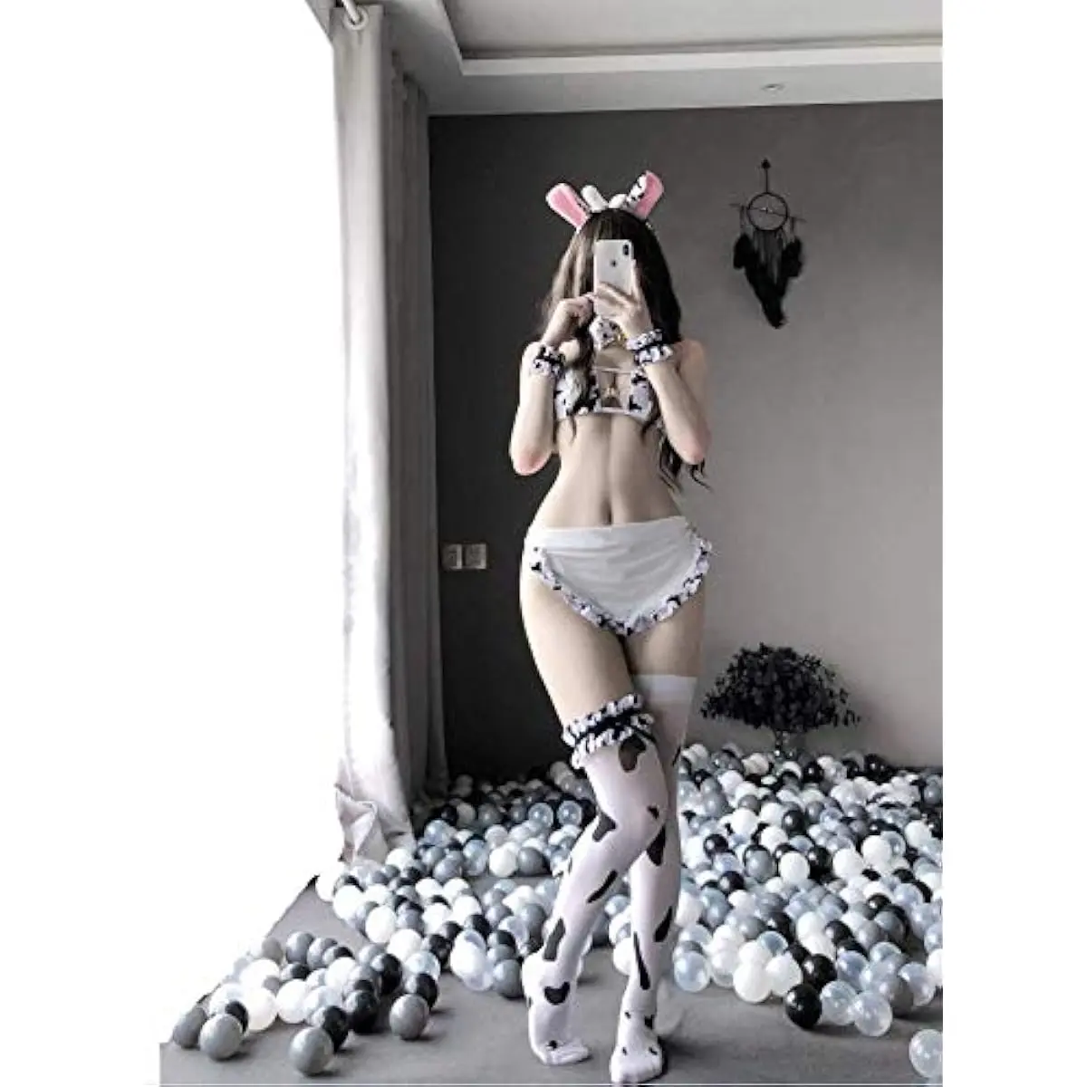 Women Sexy Milk Cow Lingerie Set Anime Maid Cosplay Costume Mini Bikini Bra Bodysuit with Bell Choker Stockings Outfit - TikTok Shop Women Sexy Milk Cow Lingerie Set Anime Maid Cosplay Costume Mini Bikini Bra Bodysuit with Bell Choker Stockings Outfit - TikTok Shop