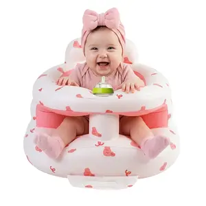 Inflatable Baby Seat with Built-in Air Pump, Inflatable Toddler Baby Chair for Babies 3 Months & Up, Blow up Baby Seat with Full Enclosure Protection, Baby Stuff with PVC Material, Sit Me Up Floor Chair