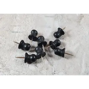 Wood Thumb Tacks BLACK Push Pins 8 Pieces Use for Dollhouse Miniature Furniture