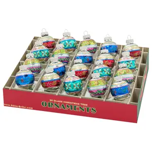 CHRISTMAS CONFETTI 20 COUNT 1.25" DECORATED ROUNDS