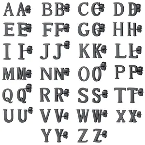 OIDEA Initial Letter Stud Earrings, 316 Stainless Steel A-Z Alphabet Earrings for Men and Women