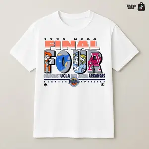 Vintage 1995 NCAA Final Four T-Shirt – Seattle April 1–3 Basketball Championship Tee (UCLA, Arkansas, North Carolina, Oklahoma State)