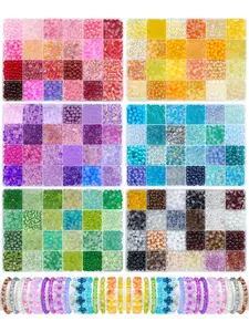 960/5760pcs 6mm Multicolor Glass Beads, DIY Mix Beads, 144 Color Options for Crafting & Jewelry Making, Ideal for Necklaces & Bracelet Projects