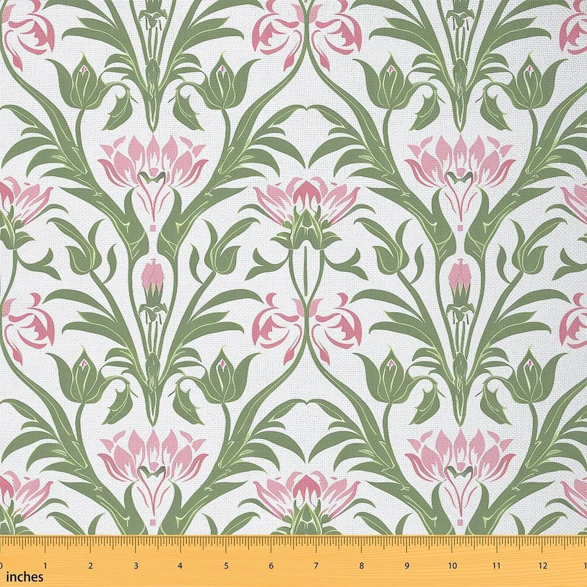 Adults Pink Flower Damask Fabric,Gothic Vintage Floral Damask Fabric Bedroom Room Decor,Antique Victorian Baroque Upholstery Fabric Chairs,Damask Soft Flannel