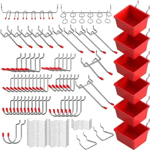 Ultimate 121-Piece Pegboard Hooks Set, Pegboard Accessories with Metal Hooks, Durable Peg Board Organizer Accessories, Pegboard Bins, Peg Board Tool Utility HooksQuesear