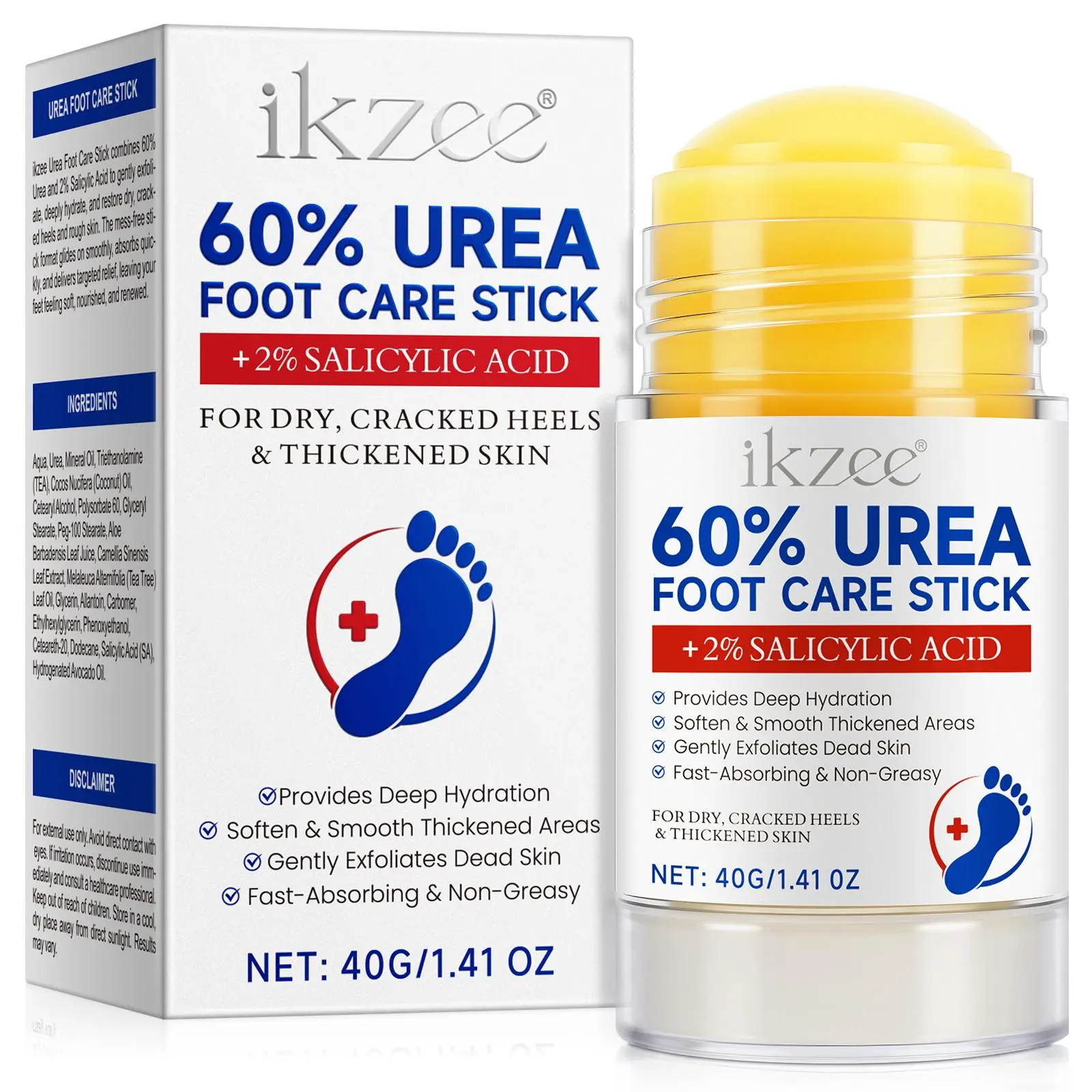 40g Urea Foot Care Stick, Deep Moisturizing Foot Care Stick, Foot Care Product for Dry Cracked Feet, Effective Callus Remover for Pampered Feet