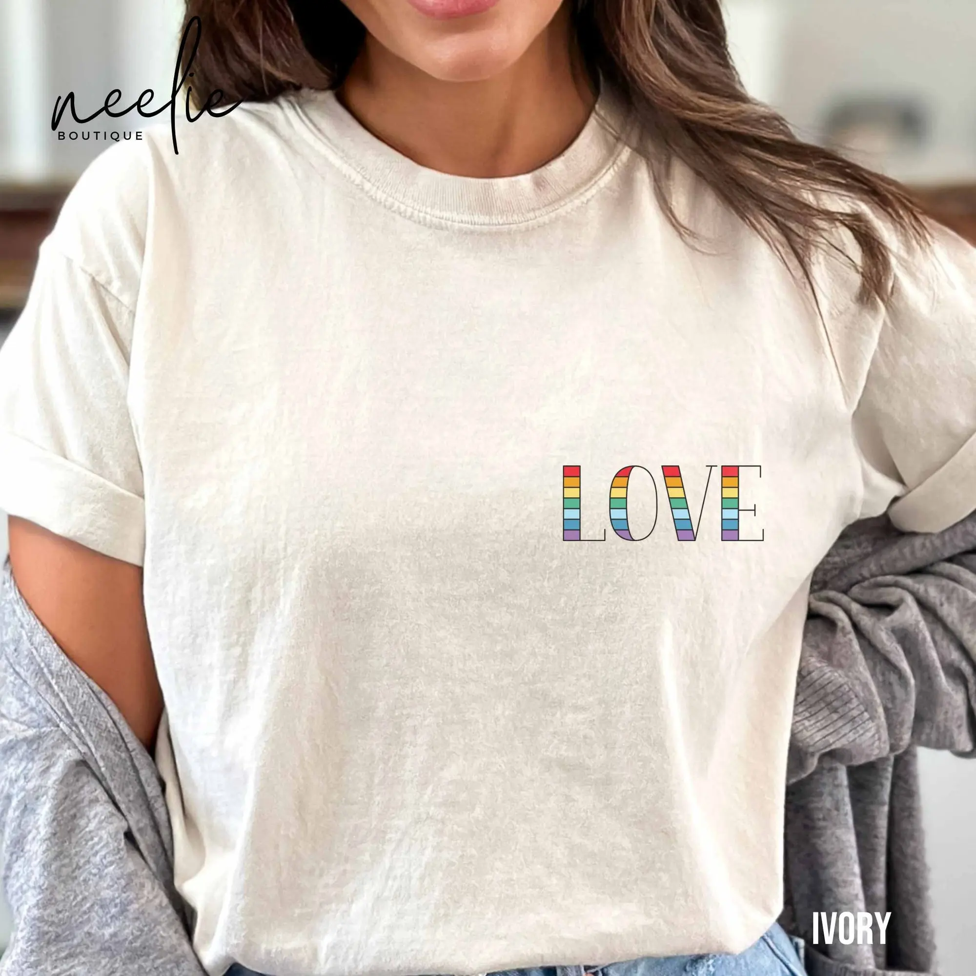 Subtle Pride Shirt, Comfort Colors Discreet Pride T-Shirt, Rainbow Love Pride Month Pocket-Design Tee, LGBT Proud Ally Tee Shirt