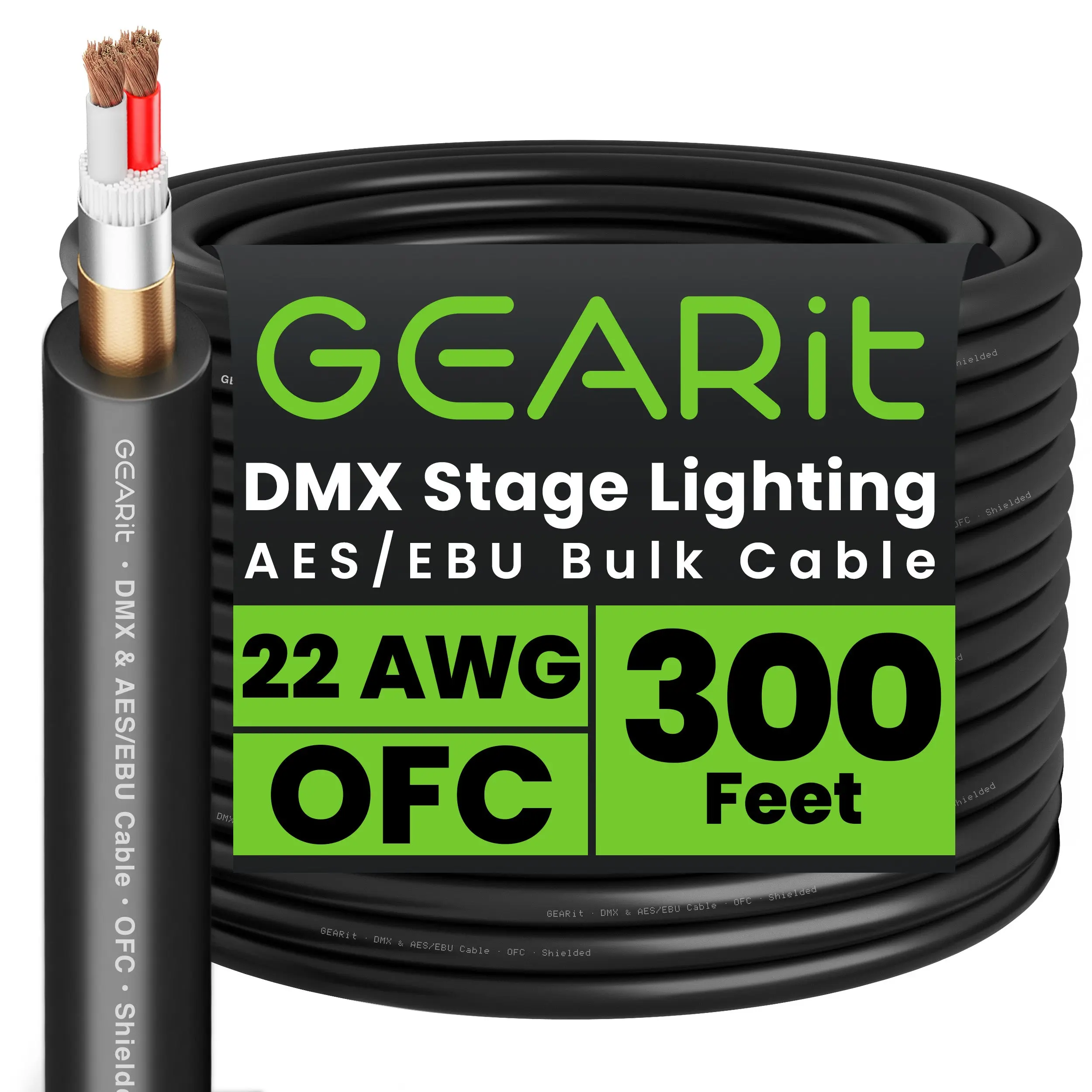 XLR / DMX OFC Bulk Cable, 300 Feet