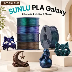 SUNLU 1KG Color-Shifting PLA 3D Printer Filament, Ultrafine Pearlescent Powder Infused, Sparkling Finish, Smooth Clog-Free Printing for Creative 3D Printing Projects