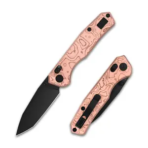 CMBMADEKNIVES Explorer V2 CMB-22B Folding Knife 14C28N Steel Copper Foil Handle EDC Outdoor Camping Pocket Knife