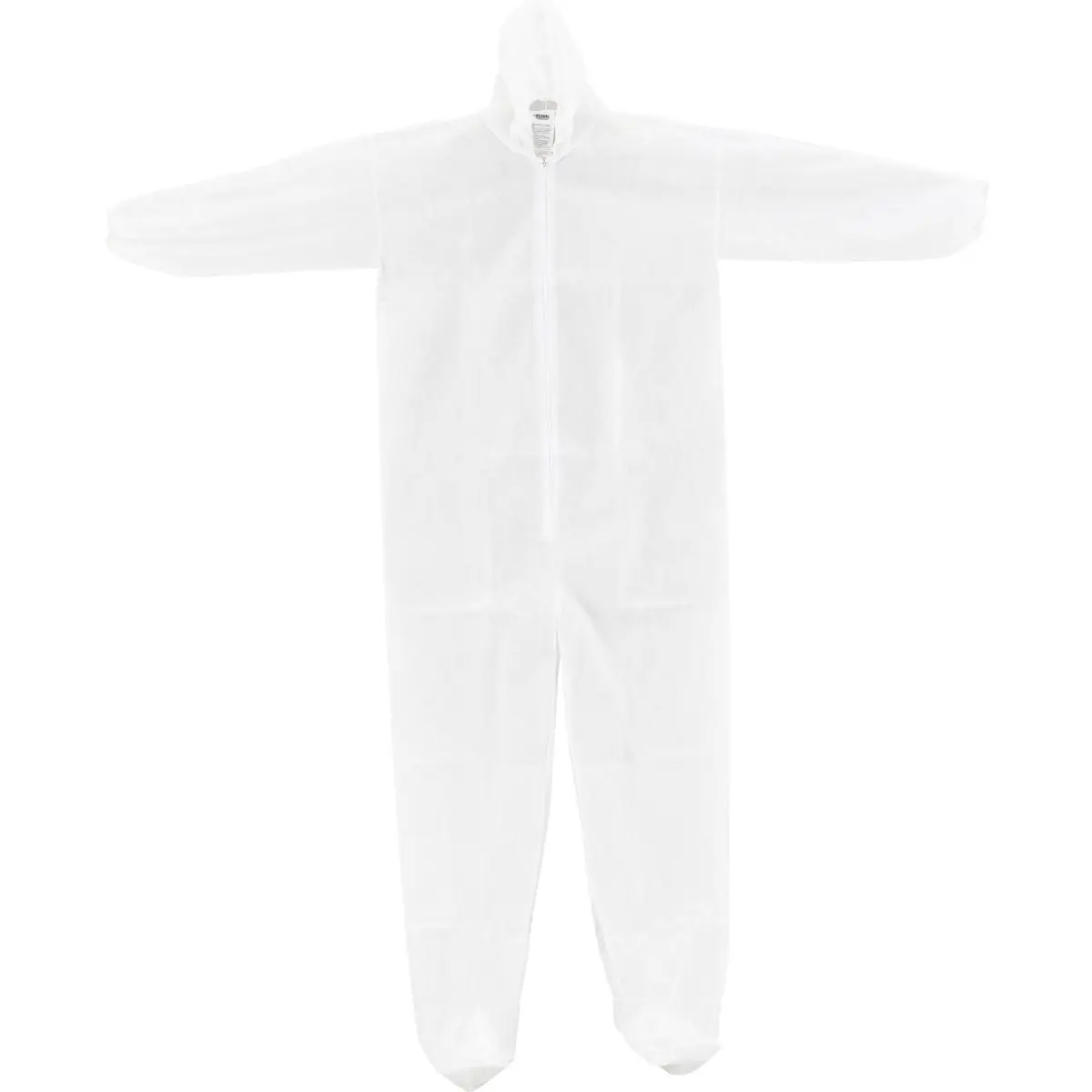 Workwear Coveralls, Menswear Polypropylene Garment, Breathable Uniform with Zipper, Hood & Boots - White, 3XL, 25/Case, Disposable, 3Xl Size, Elastic Cuffs