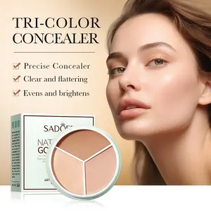 Three-Color Concealer Blush Stick, Brightening Blemish Coverage, Under-Eye Circle Corrector, Waterproof, Non-Caking, All-In-One Palette, Flawless, Makeup