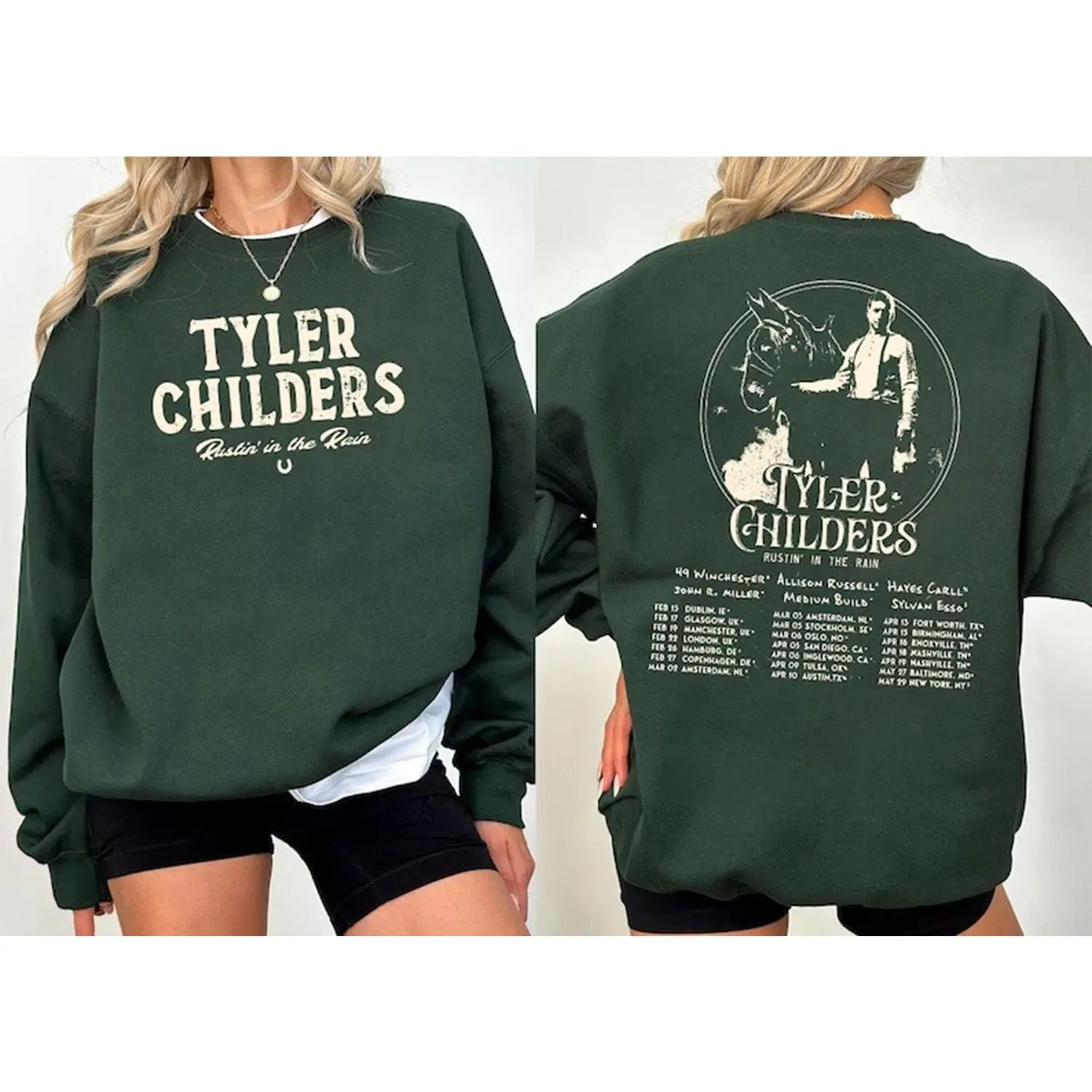 2 sided Tyler Concert "Send in The Hounds" Tshirt - Crewneck Unisex Oversized Tshirt Shirt Hoodie Sweater