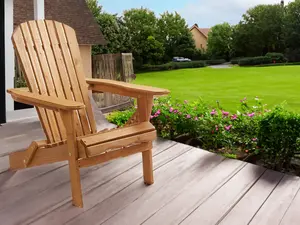 BTExpert Folding Adirondack Chair Half Assembled Lounge Chair Outdoor Wooden Patio Chair for Lawn Garden Backyard Deck Fire pit Pool Beach 350lb Weight Capacity