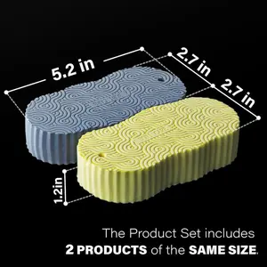 [2Count] Magic Exfoliating Bath Sponge 3D Super Soft for Gentle Skin Care Reusable Random Color Personal Use