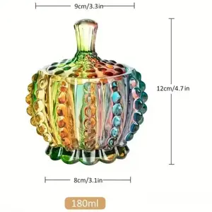 Glass Jewelry Storage Jar with Lid, Aesthetic Crystal Textured Vanity Organizer for Rings Earrings Trinkets & Small Accessories