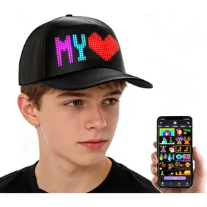 LED Hats,LED Display Screen Baseball Caps with Bluetooth APP Control Customizable Animations Text USB 5V LED Music Note Smart Cap for Christmas & Halloween Parties2026